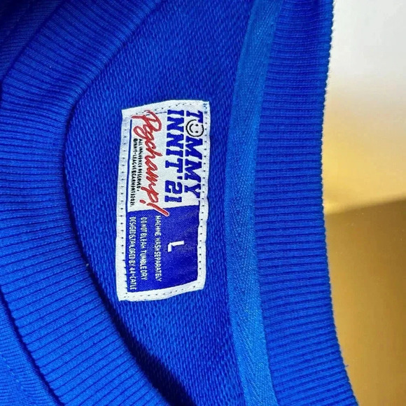 Tommyinnit Sweatshirt Mens  Large Blue Logo Limited Edition Casual Pullover - Picture 13 of 13